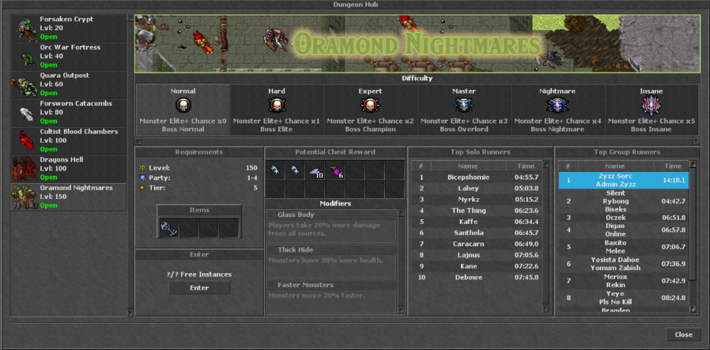 Instanced Dungeons
